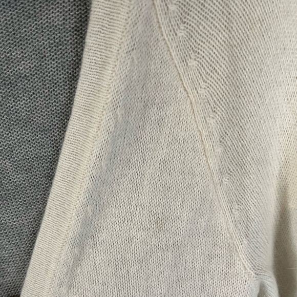 GAP Angora Rabbit Hair Wool Blend Oatmeal Heather Grey Colorblock Cardigan - Picture 7 of 11